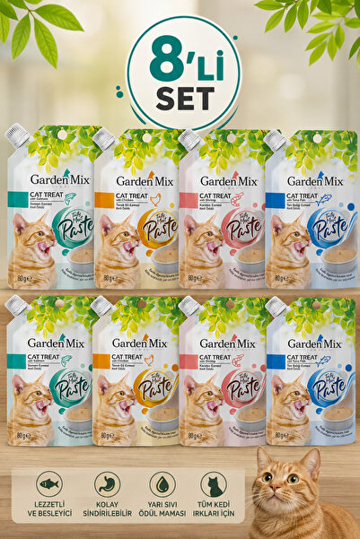 Gardenmix Tavuk-Karides-Ton balığı-Somon Ezmeli Karışık Kedi Ödül Paketi 80 g...