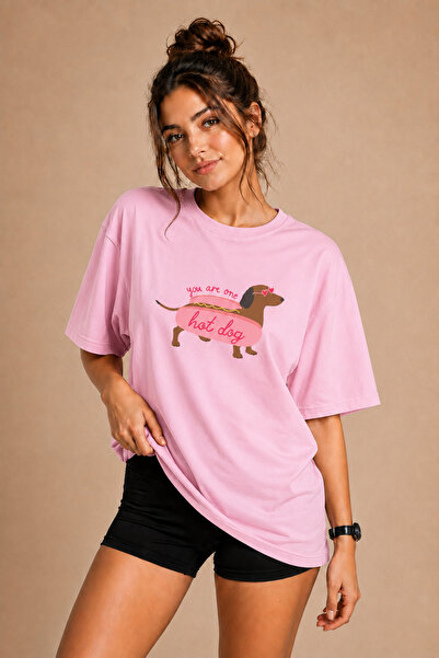 FECCY Premium Hot Dog Unisex Oversize Γυναικείο T-Shirt Ανδρικό T-Shirt Βαμβα...