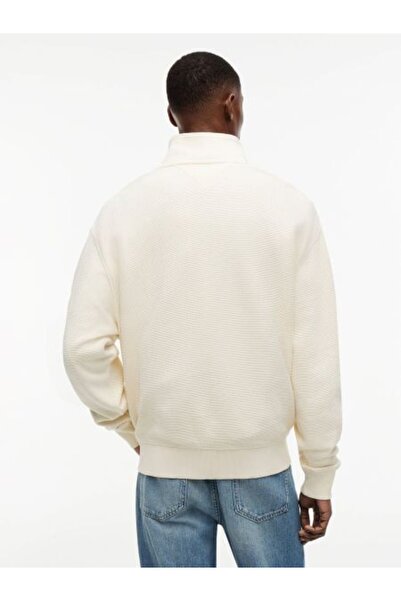 Tommy Hilfiger EKRU LOGOLU ERKEK SWEATSHIRT