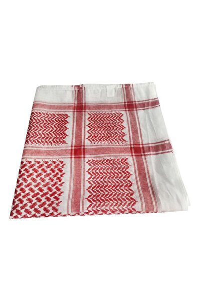 Generic Classic Red White Saudi Ghutra Keffiyeh Head Scarf, Breathable Soft C...