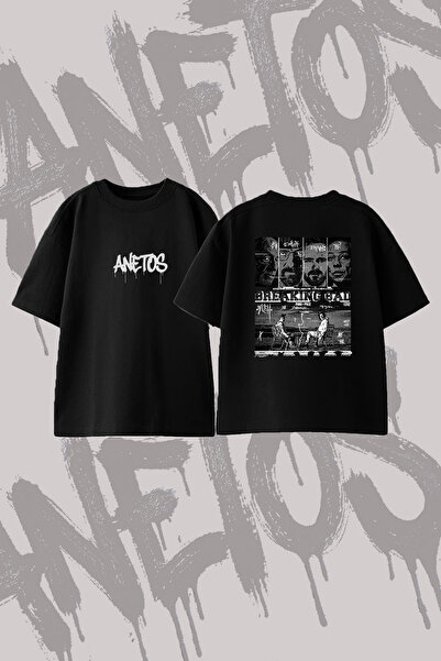 Anetos Breaking Bad dizajn rukavica Štampano Pamuk crna Oversize kroj T-shirt