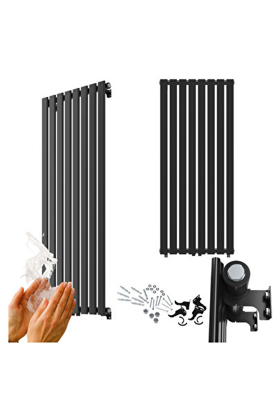 Granitan Radiator Baie Fero, Vertical, Panou, 1400x600 mm, 916 W, Negru
