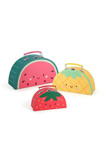 Vilac Set of 3 cardboard suitcases - Sarah Betz Fruits -