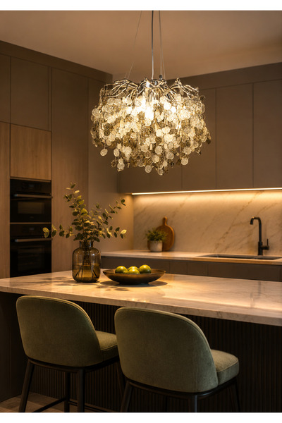 Grecia Silver Royal Crystal Chandelier Supports Dimmer and Size Adjustment | ...