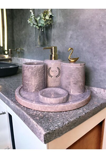 best side 5'li Mermer Banyo Set