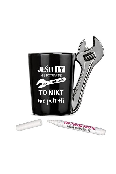 Froster Cana personalizata, Froster, Ceramica, 400ml, Negru/Gri
