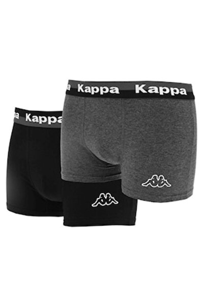 Kappa Set de 2 boxeri bărbătești, bandă elastică cu logo, LOGO BIT 2PACK, Neg...