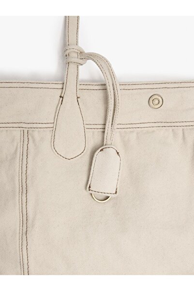 PARFOIS Kadın Charm'lı Kanvas Shopper Çanta
