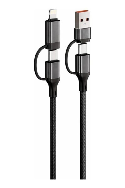 Generic 4-in-1 120W Fast Charging Cable – USB-A & USB-C to Lightning, Type-C ...