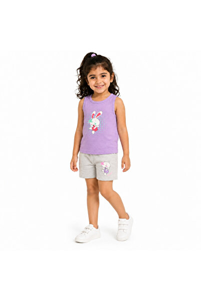 Generic Children's Sleeveless Vest Set with Shorts, Printed Rabbit Design
