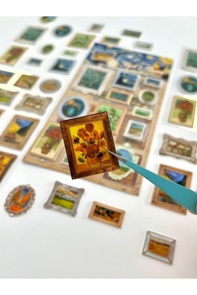 Kağıt Gemi Dükkan Vintage Van Gogh's Dream Tabloları Temalı 2 Yaprak 27 Adet Stereoskopik Sticker Seti/Etiket/Çıkartma
