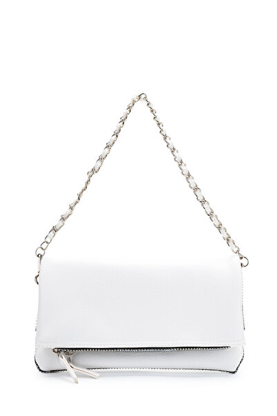 minebag Folding Cover Chain Portfolio Women's Crossbody Bag Hamah White