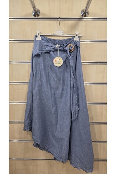 Park Moda Italian Linen Skirt Asymmetrical Cut