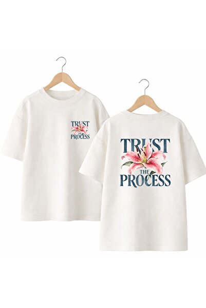 playwear Tricou cu decolteu rotund, 100% bumbac, supradimensionat, cu imprime...