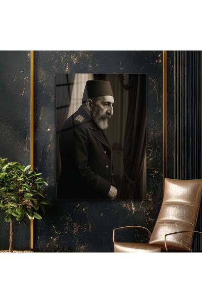 ArtStationTR Sultan Abdülhamid Han Yaşlı Dönem Tarihi Portre Cam Tablo
