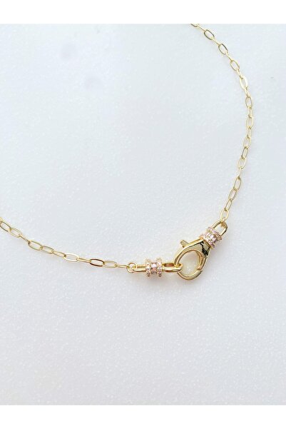 GOX Frontally Locked White Baguette Stone Tiny Paperclip Necklace