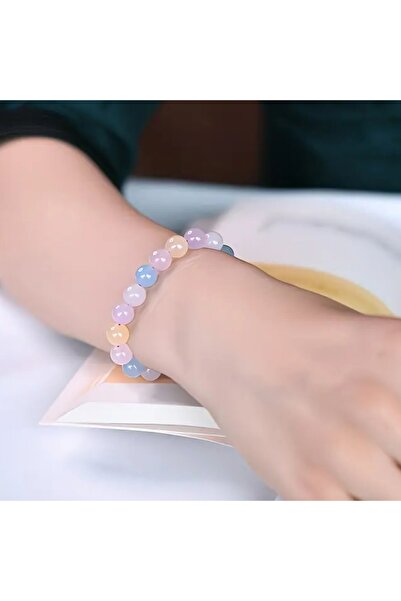 Moon of Noon Morganite stone bracelet, healing chakra crystal,