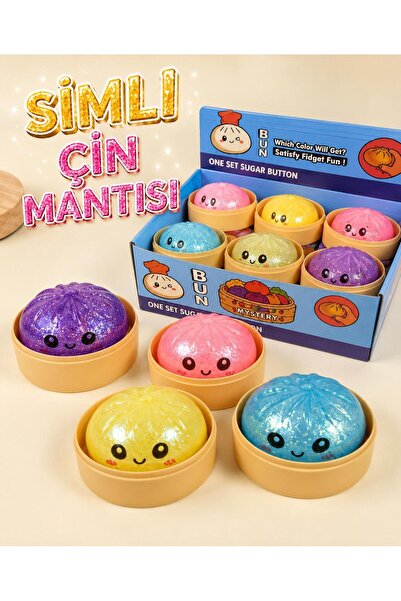 ismega Çin Mantısı Büyük Boy Simli Squishy Dumplig Yavaş Yükselen Yumuşak Antistres Sık Sık Oyuncağı Büyük Boy Sulu sukuşi