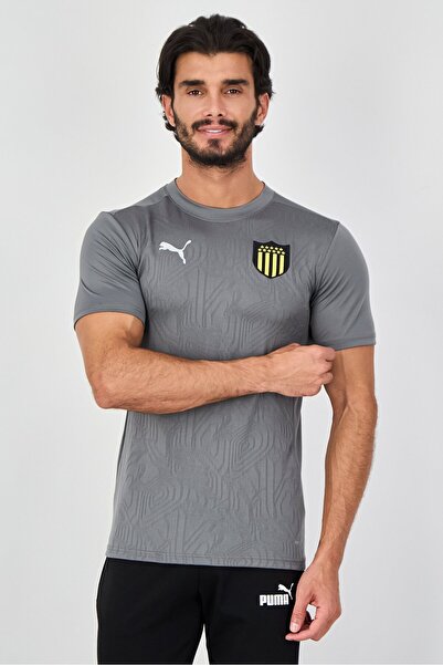 Puma Men Slim Fit Short Sleeve CAP Training T-Shirt, Grey