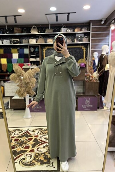 HÜMEYRA BUTİK Collar and Button Detailed Dress