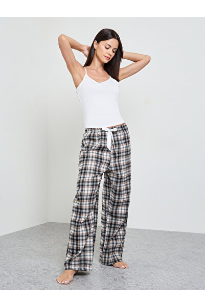 Take Two By Styli Black Plaid Straight Pyjama