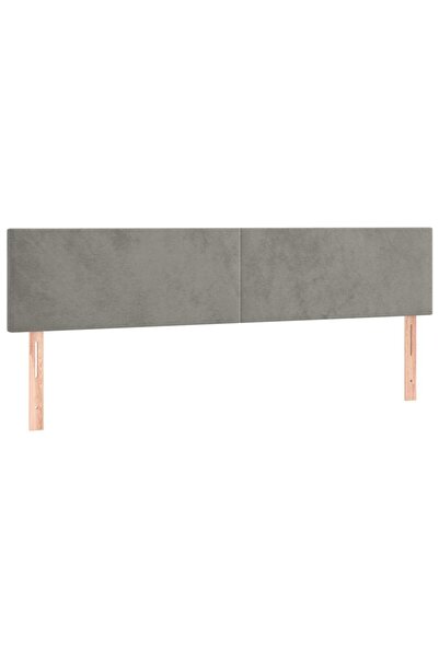 vidaxl Tăblii de pat, gri deschis, 180x5x78/88 cm, catifea