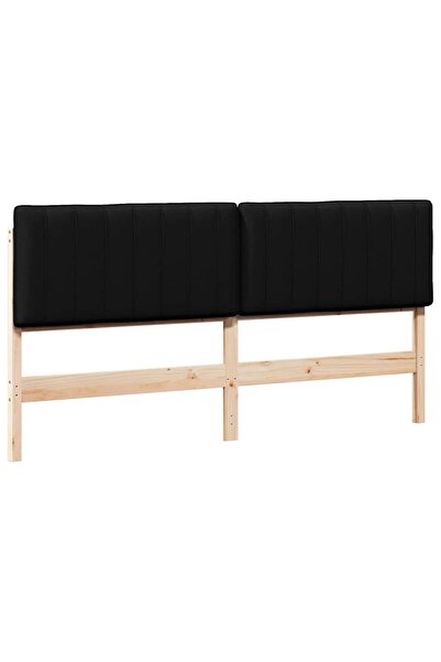 vidaxl Tăblie tapițată Maro și negru 180 cm Lemn de pin masiv