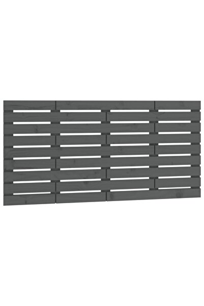 vidaxl Tăblie de pat pentru perete, gri, 126x3x63 cm, lemn masiv pin