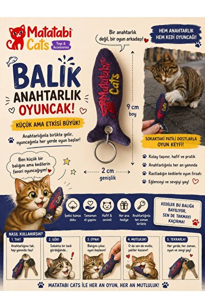 MATATABİ CATS حلقة مفاتيح على شكل سمكة
