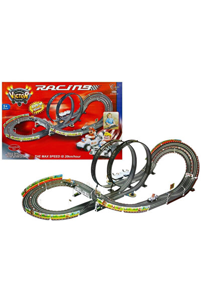 LEAN Pistă de curse cu 2 mașini RC Mario, 452 cm, 20 km/h, 1588