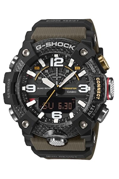G-SHOCK Ceas bărbătesc Mudmaster Bluetooth, cu multiple funcții, culoare kaki...