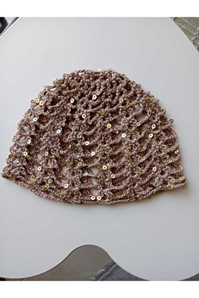 S&D ÇARŞİ Handmade Sequined Mesh Hair Cap Beach Accessory