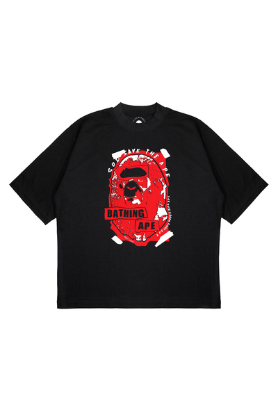 PURE EFFECT Unisex oversize A BATHING APE grafiti majica sa printom, širokog ...