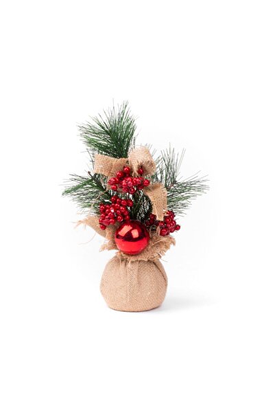 Strend Pro Decorațiune de Crăciun 23 cm – Ramură de pin cu boabe și glob roșu...