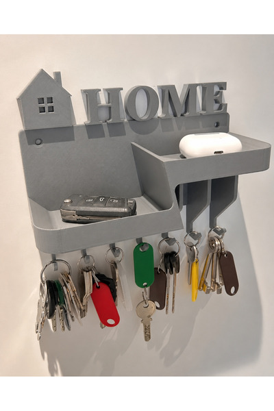 Generic Brand 3D Printing Home Written Wall-Mounted Key Holder and Organizer – Key Organizer with Shelf and 7 Hooks