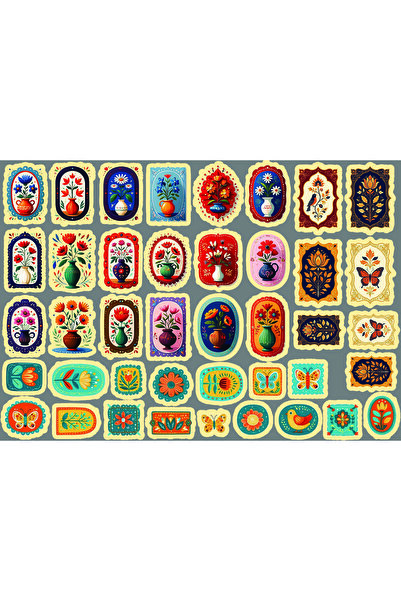 TELLGRAF Flowers Themed Sticker Set (21X31 cm 1 Set)