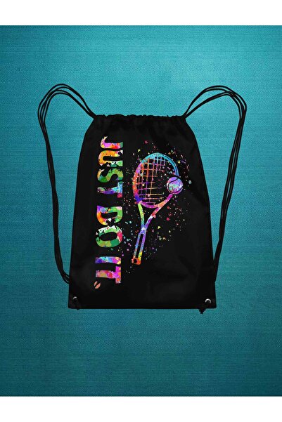 FNBX Tennis Just Drawstring Cloth Black Backpack