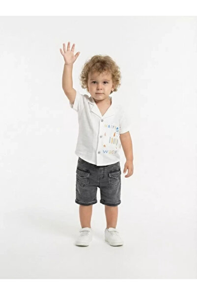 Generic Brand 9/24 Month Muslin Fabric Shirt Shorts 2-Piece Children's Set