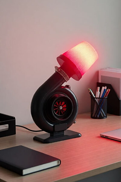 Nera Tasarım Dekoratif Turbo Model Masa Lambası Gece Lambası Çalışma Masası O...