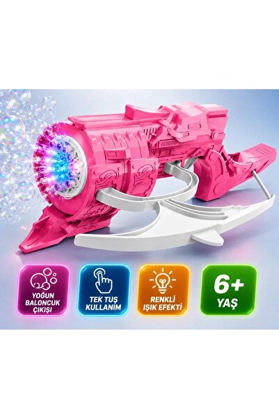 Pofika Bubble Gun Köpük Tabancası Otomatik Pilli Ve Işıklı Büyük Köpük Balonc...