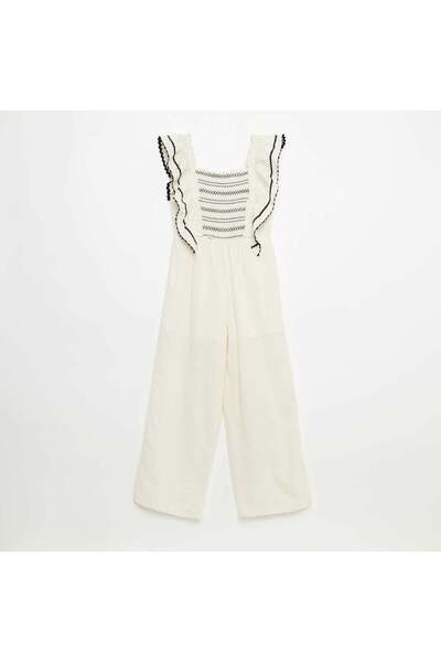 KIABI Jumpsuit with Ruffles BEIGE