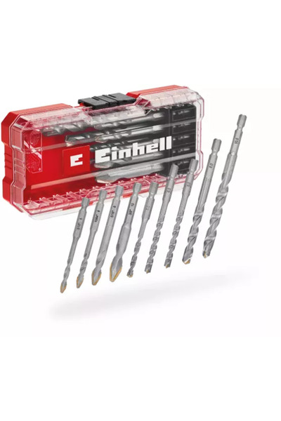 Einhell Set 10 burghie pentru materiale ceramice S-CASE din otel varf central...