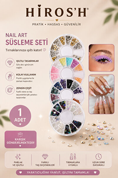 HİROS'H Nail Art Tırnak Süsleme Taşı 1 Adet