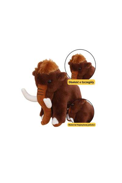 LEAN Jucărie de pluș mamut, maro, 20 cm, 22474