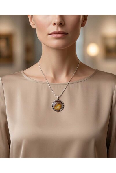Dodemert Home Coffee Natural Stone Look Polymer Clay & Epoxy Handmade Necklace