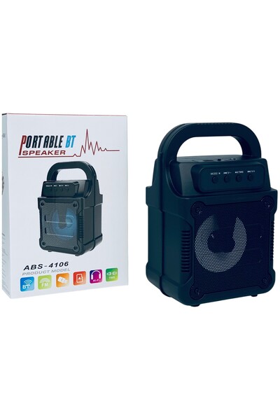Generic ABS-4106 Portable Wireless Bluetooth Speaker With LED Lights, FM Radi...