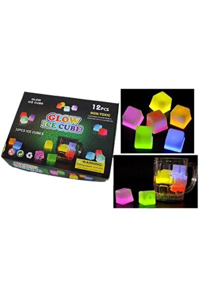 Glow 12 Pieces Mixed Color Luminous In The Dark Ice Cubes Resin Stones for Fi...