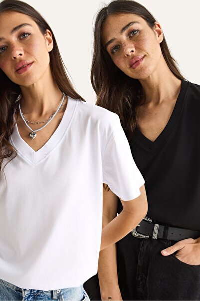 Hiccup Tricou LUCCI din bumbac organic, cu decolteu adânc în V, confortabil, ...