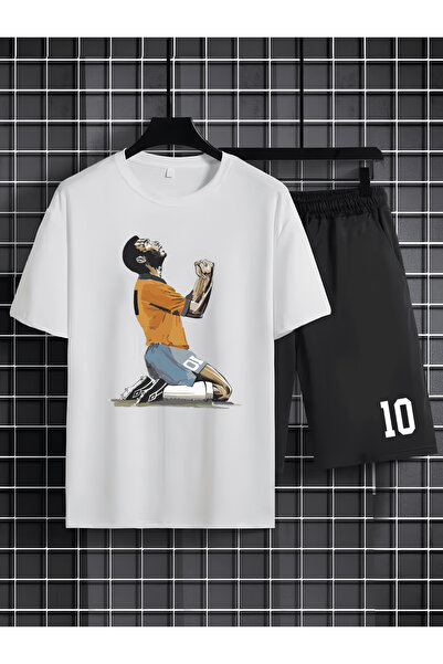 MAGORS Pele Printed 100% Cotton Crewneck Children's T-Shirt-Shorts Two-Piece Set