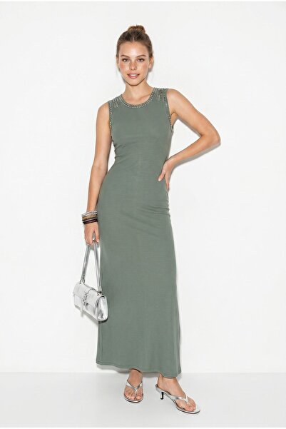 Hiccup LUCCI Rochie Maxi Bodycon Fără Mâneci, Cu Textură Rib